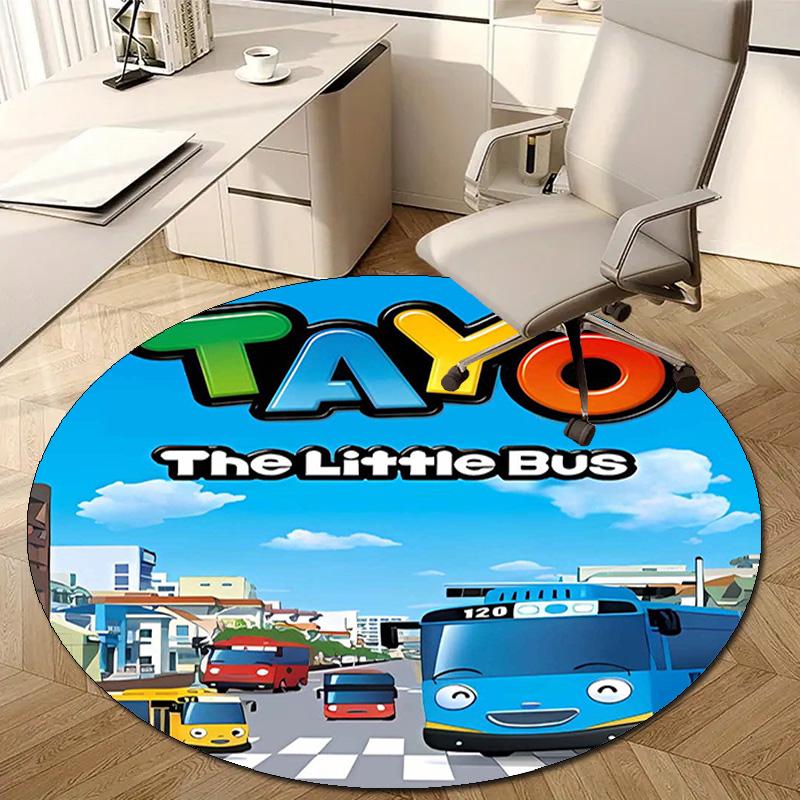 1pc Tayo The Little Bus3 Design Printed Area Round Carpet for Bedroom Living Room Home Decor Rugs Mat Non Slip Mat Rug for Bedside
