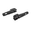 1 Pair Motorcycle Front Foot Peg Black Anti Slip Aluminum Alloy Adjustable Height Foot Peg Footrest 