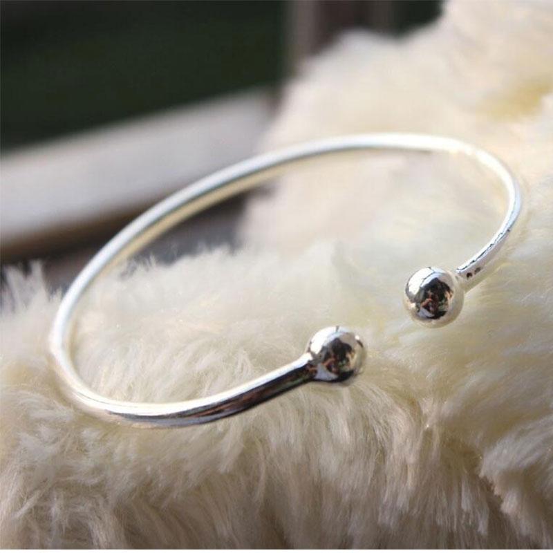 Классические открытые браслеты-манжеты из стерлингового серебра 925 пробы и браслеты для женщин, модные ювелирные изделия, браслеты S-B14