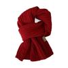Soft Knit Wool Blend Scarf Women Winter Warm Cozy Korean Style Plain Color Chunky Cabled Neck Wrap