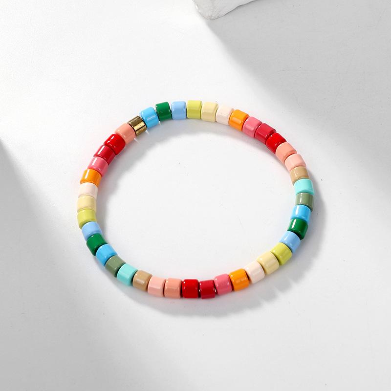 Bohemian Enamel Rainbow Beaded Candy Bracelet