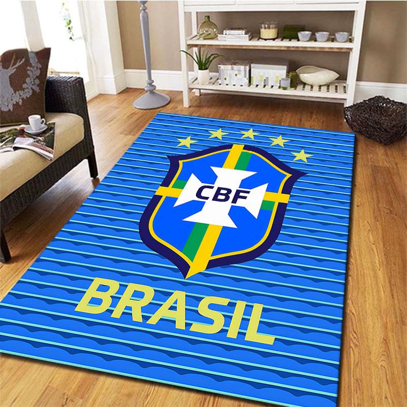 Brazil National Football Team Carpet Rug for Living Room Bedroom Home Sofa Decoration,Kids play Non-slip Floor Mat