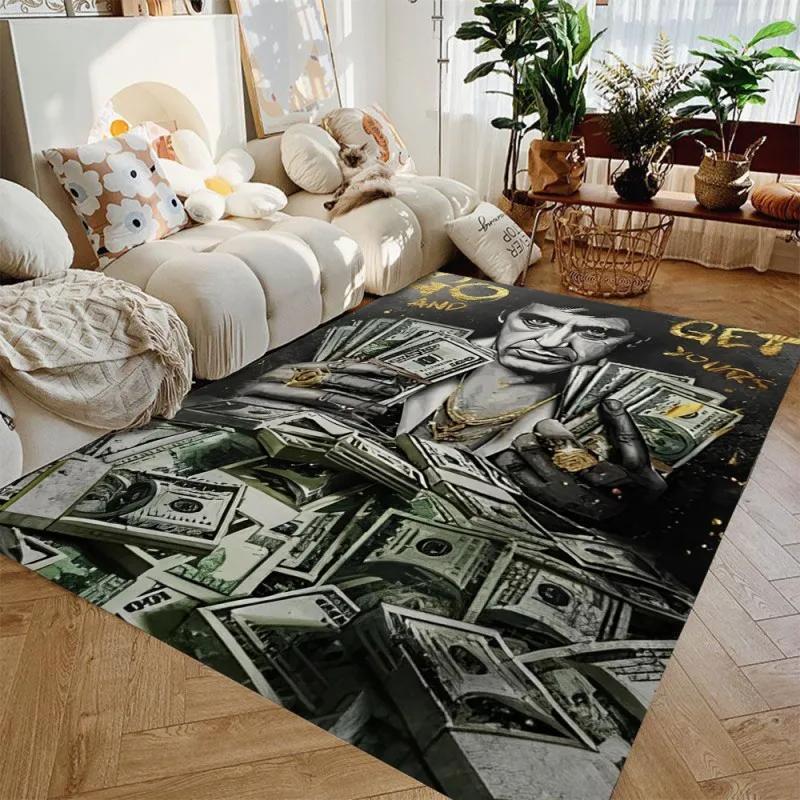 Scarface Money Rug Bold Tony Montana Inspired Area Rug Movie-Themed Home Decor Unique Gift Modern Statement