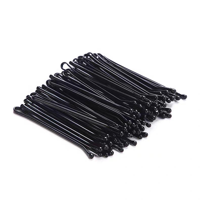 Black Steel Hairpin: Thick Side Clip for Bangs and Hairstyling