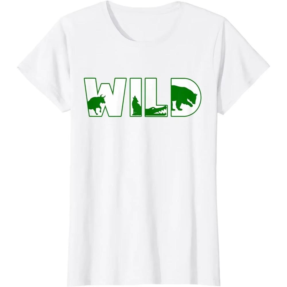 Футболка Wild Animal Lover Green Animal Print, свободная футболка, мужская одежда, повседневная, из хлопка, на каждый день, на все времена года, Харадзюку