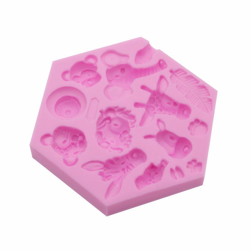 Fondant Mold Forest Animal Silicone Mold Elephant Lion Monkey Shape Chocolate Epoxy Mold Cake Mold