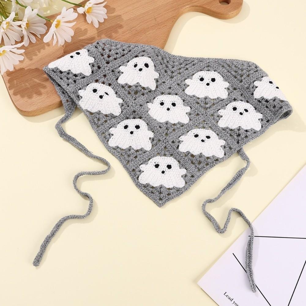Bat Triangle Scarf Cotton Material Knitted Hollow Headband Halloween Headscarf Women Girls