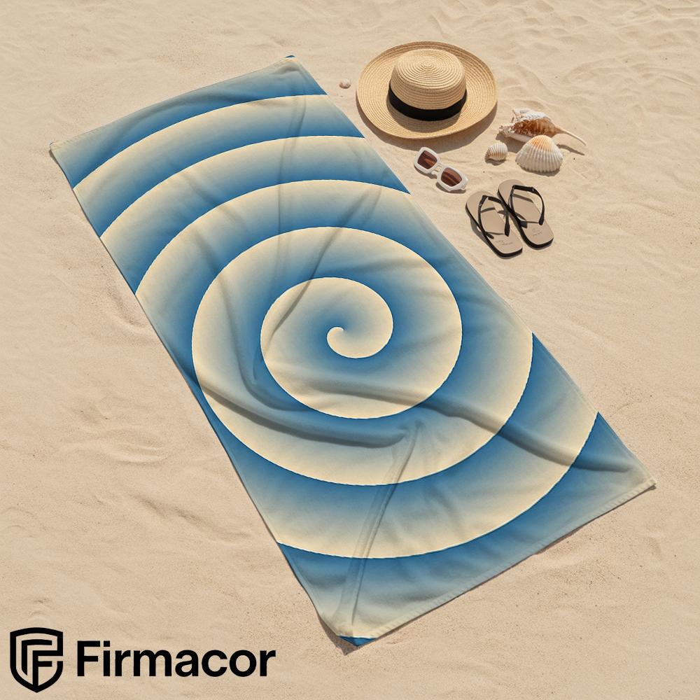 Cream Blue Spiral Gradient Microfiber Beach Towel Quick Dry Sand Free Oversized Soft Absorbent Bath Towel for Swimming Pool Gym