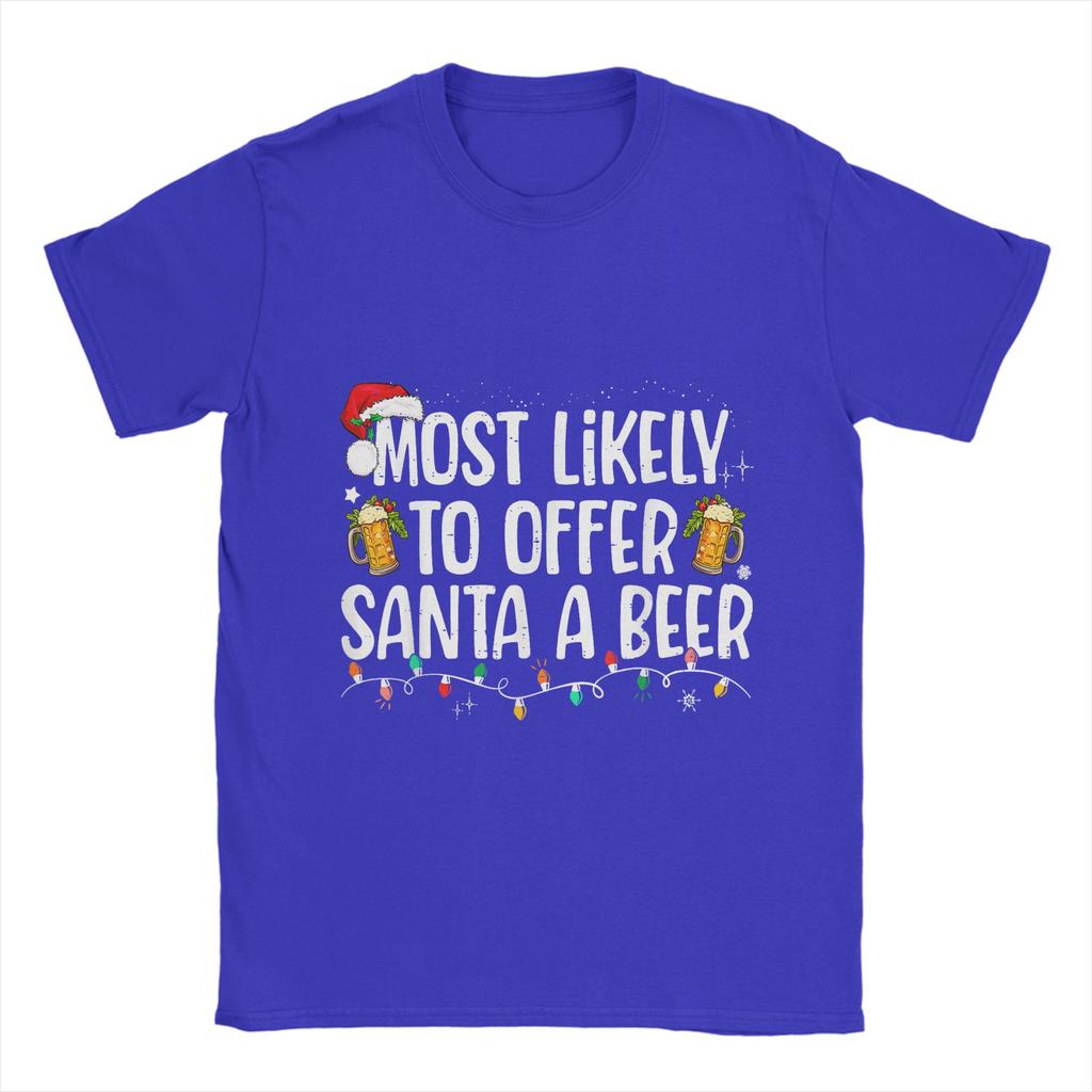 Funny Christmas and beer T-Shirts Men O Neck 100% Cotton T Shirts Short Sleeve Tees Summer Clothes