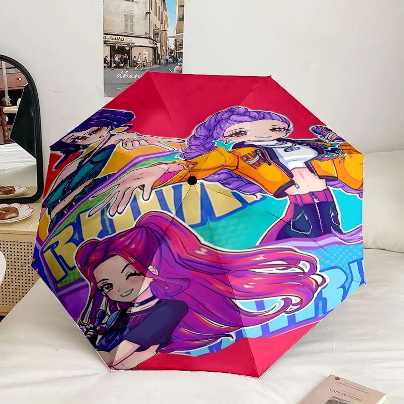 Kpop cartoon Umbrella 8-Frame for Travel, camping, Casual Lightweight Portable Umbrella, Essential for every family Holidays Gift