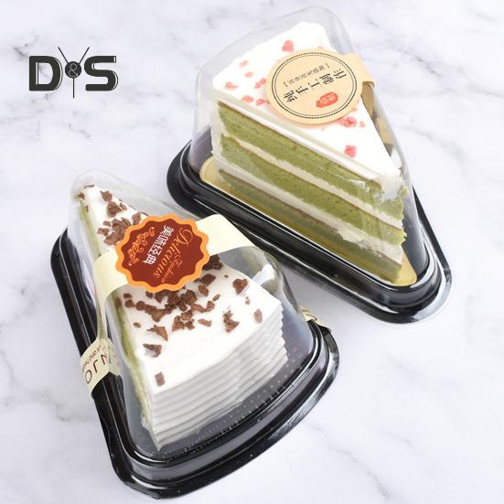 50Pcs Disposable Cake Box Anti-slip Texture Transparent Lid Waterproof Oilproof PET Moon Cake Tray Triangular Mousse Cake Packing Box
