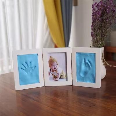 Форма для отпечатков рук и ног младенца Рамка для фото bebe с крышкой Набор глины для отпечатков пальцев Памятный подарок на рост ребенка