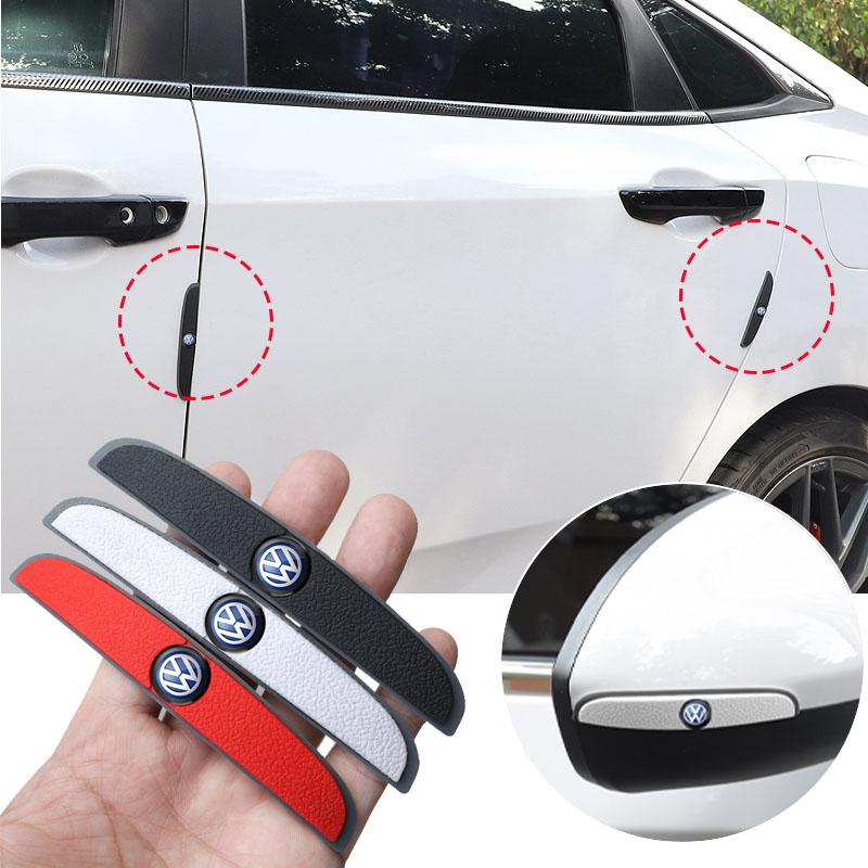 RUNTB1 1Set Car Anti-collision Strip Protector 3D Sticker Decoration Accessories For Volkswagen VW RLine R Golf Amarok Phaeton ID3 GTI