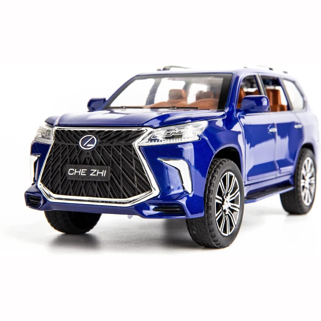 Lexus 570 Off-Road в масштабе 1/24, модель роскошного внедорожника, игрушечный автомобиль из цинкового сплава со звуком и светом для детей, подарок для мальчиков и девочек