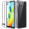 Case For Redmi A1 + 2 Tempered Glass Windows Clear Case Soft Transparent Silicone Shockproof Xiaomi - XY
