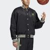 Adidas Striped Sports Baseball Jacket Men Jackets Black HB5439