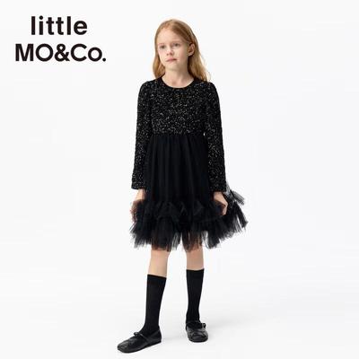 Маленькая MO&Co. Осеннее платье-принцесса с длинным рукавом для девочек
