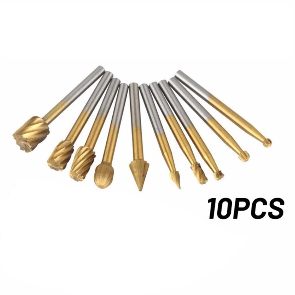 Электроинструмент-10 шт., набор борфрез из карбида вольфрама, набор вращающихся заусенцев, головка 1/4, хвостовик 1/8, шлифовальная машина