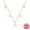 S925 Sterling Silver Ins Wind Star Inlaid Zircon Stacked Women'S Clavicle Necklace Niche Premium Sense Clavicle Chain