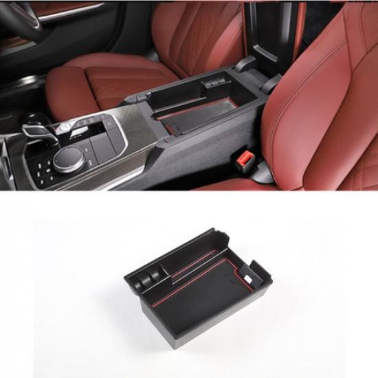 Black ABS Car Center Armrest Box Storage Holder Trim For BMW 3 G20 -2024