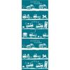 Kyoyu Japanese Tenugui Hand Light Light 34 X 90cm Towel, Chū-dyed, Akita, Truck, Blue, Cotton,