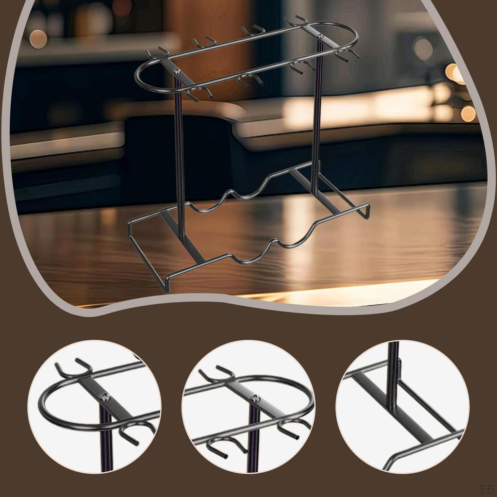 Органайзер-подставка для стеклянной посуды для столешницы, настольная стойка для хранения бокалов для кухонных аксессуаров