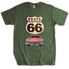 Летняя мужская черная футболка Route 66 Ретро Автомобильная Футболка Мать Дорог Американская Классика Мужская Футболка многоцветные топы мода