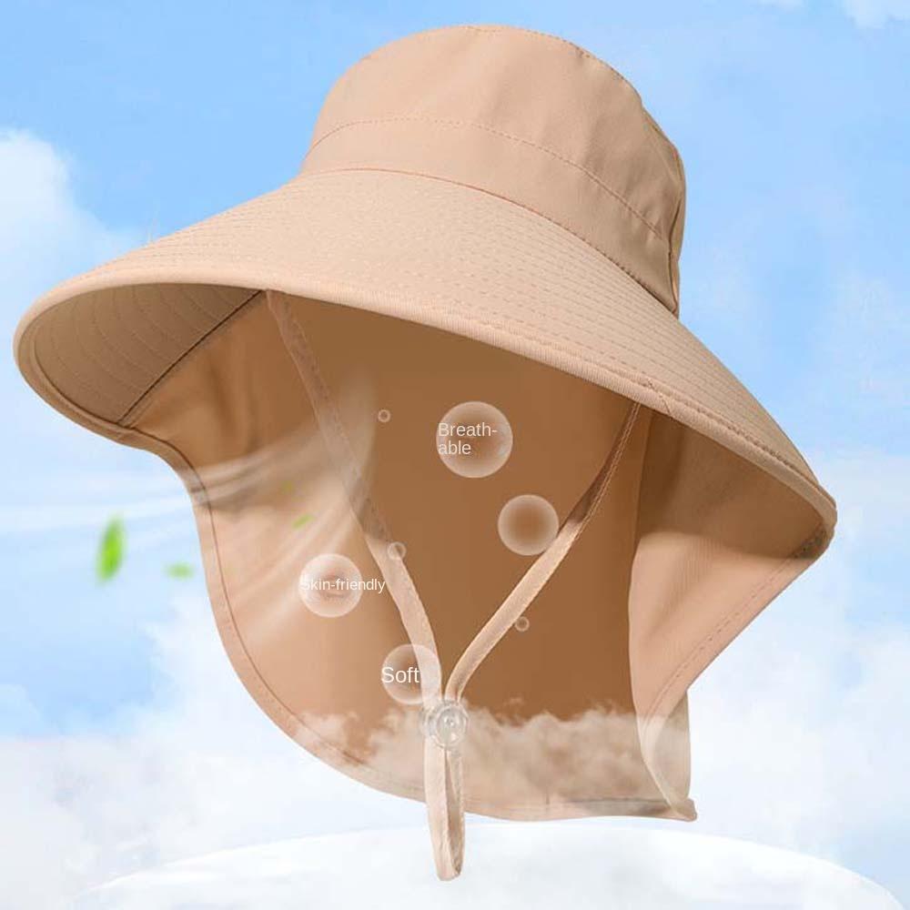 Hiking Hats Wide Brim Bucket Hat Long Wide Brim Hat with Neck Cover Panama Fishing Cap Travel