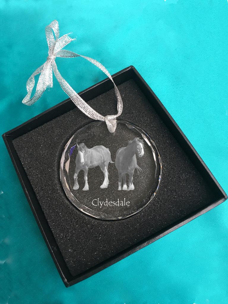 Clydesdale – Crystal bauble with a photo, horse photo in crystal | Art-Dog