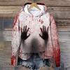 Spring And Autumn Fashion Men's Hoodie Holiday Party Role-playing Bloody Letter 3D Print Hoodies Casual Boy Sweatshirt Women's Oversized Top Clothing