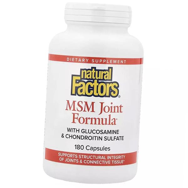 Глюкозамин Хондроитин МСМ, MSM Joint Formula, Natural Factors 180капс (03406003)