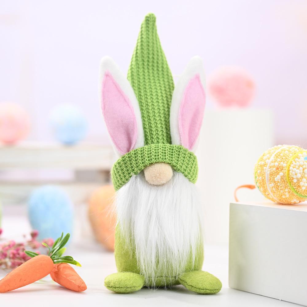 Fabric Easter Bunny Gnome House Accent With Handmade Craft For Seasonal Celebrations