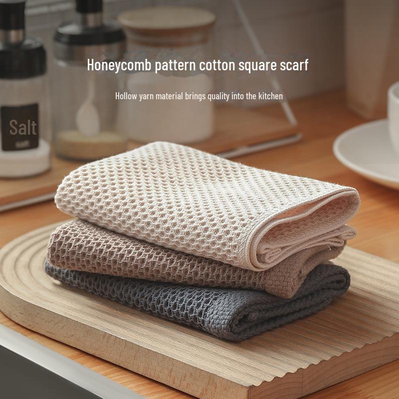 Japanese-Korean Honeycomb Cotton Hand & Tea Towel: Absorbent, Non-stick, Breathable.