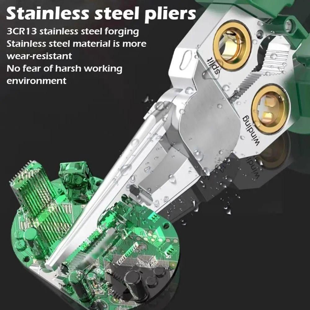 Stainless Steel Electrician Cable Cutter 8 In 1 Wire Crimping Pliers Splitting