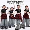 Girls Hip Hop Jazz Dance Outfit Set Short Sleeve Top Rhinestone Denim Pants Stage Performance