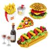Fast Food Burger Mini Building Blocks DIY French Fries Donuts Birthday Cake Model Building Toys for Kids Educational