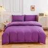 Soft Brushed Microfiber 3-Piece Bedding Set Simple Japanese Style Dormitory Bed Cover Pillowcase All Season