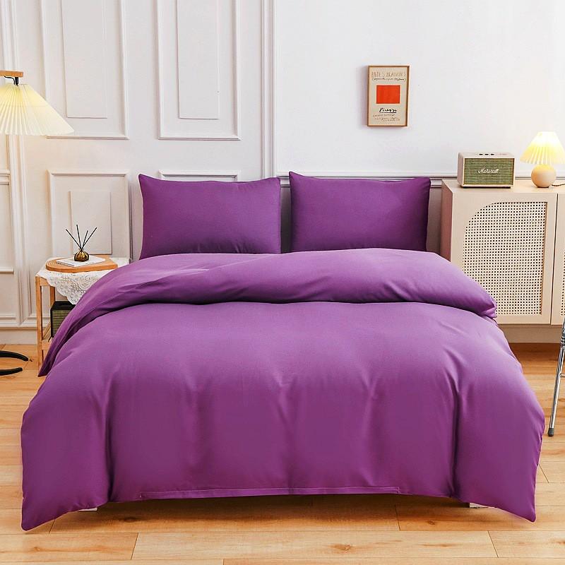 Soft Brushed Microfiber 3-Piece Bedding Set Simple Japanese Style Dormitory Bed Cover Pillowcase All Season