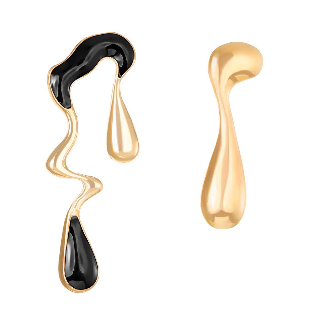 Жидкие нерегулярные геометрические серьги-пусеты, милый и крутой дизайн, чувство личности, простые серьги из сплава в виде капли воды