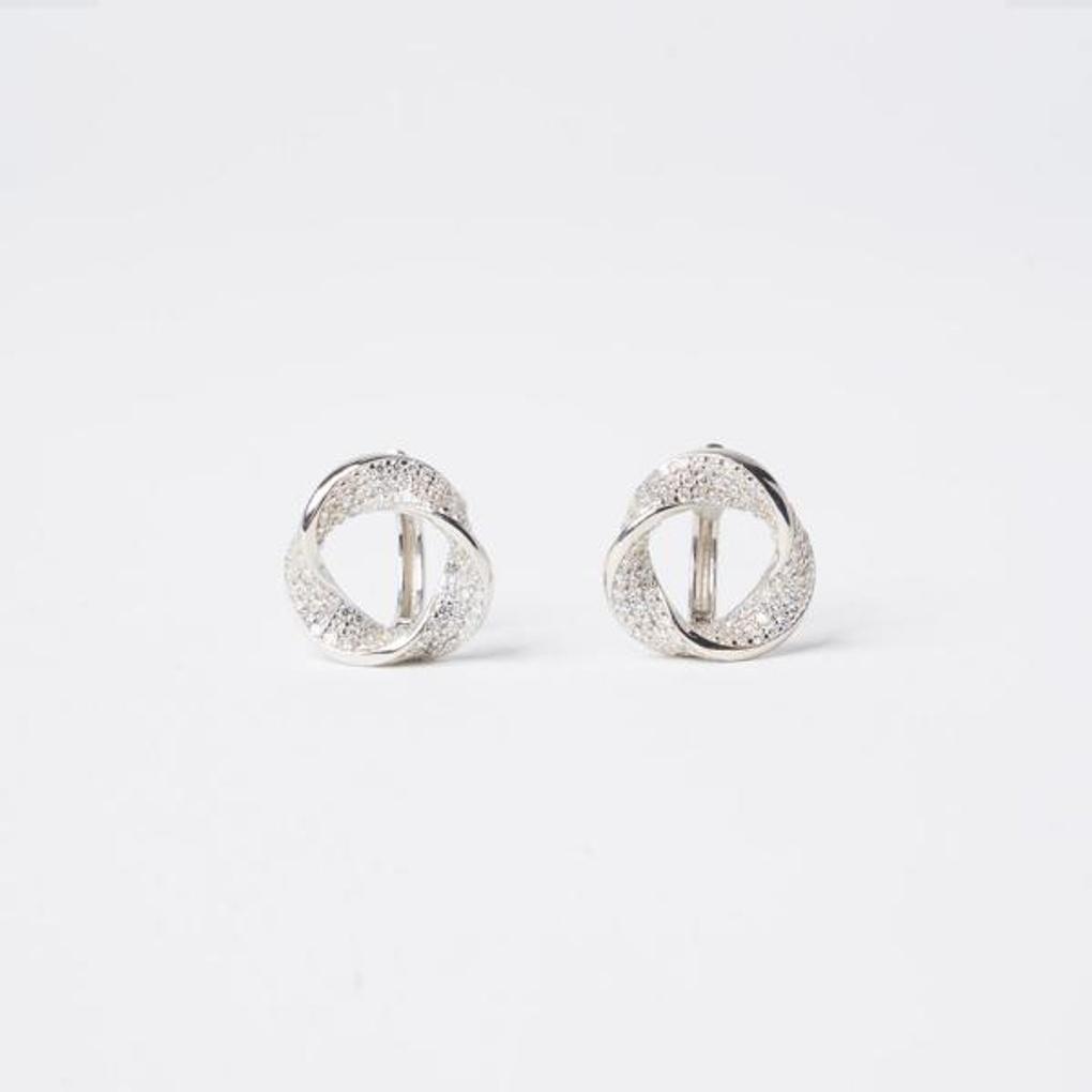 Vermeil Wave Pave Cubic Earrings OTS122501QWW