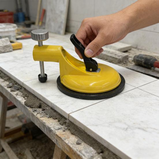Присоска Регулируемый Винтовой Масштабный Рукоятка Инструмент для Выравнивания Плитки Регулировка Высоты Большой Диаметр Легкое Освобождение Одной Кнопкой Противоскользящая Плитка