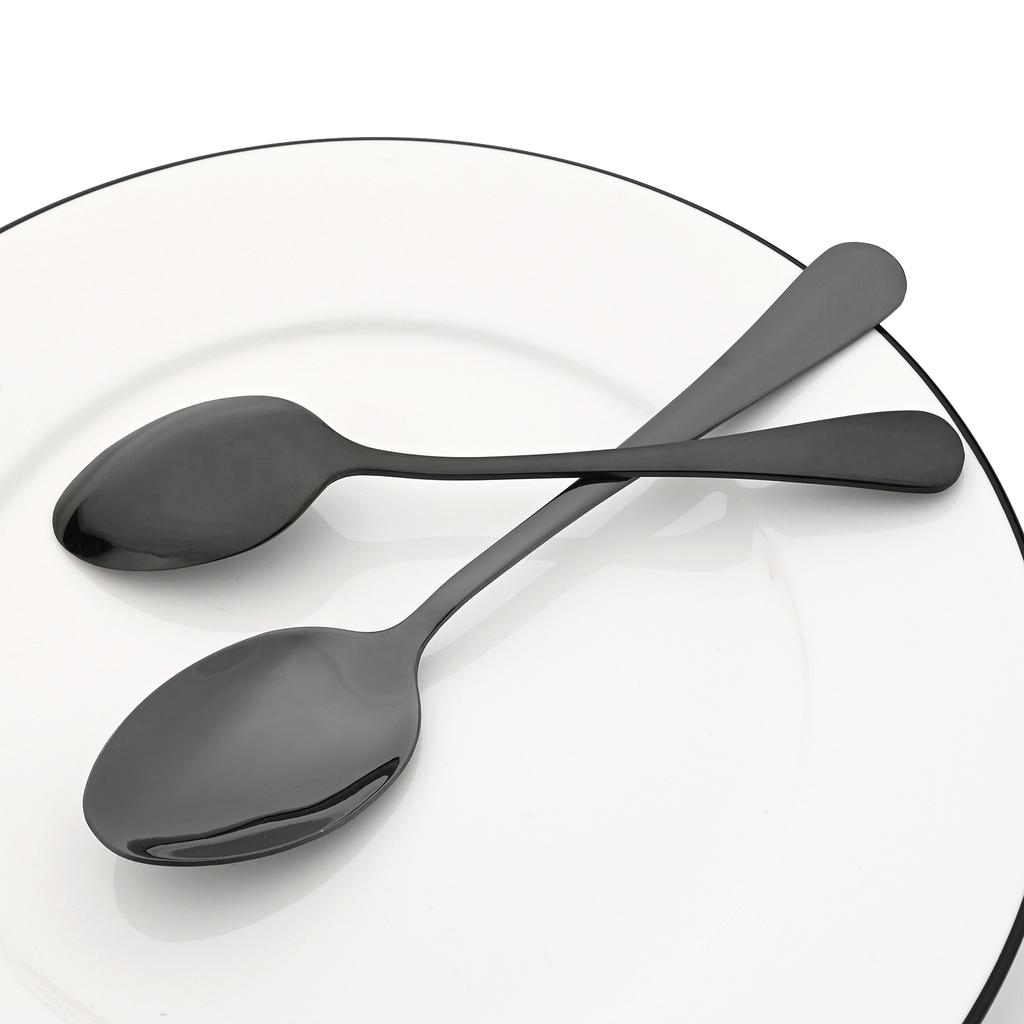 36 шт. черный набор посуды с ножом для стейка, современный набор столовой посуды из нержавеющей стали, серебро, кухонный ужин, десерт, набор столовых приборов