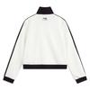 Li Ning Color Block Letter Zipper Stand Collar Comfortable Breathable Versatile Casual Sweatshirt Women Sweatshirt Off-White AWDVC04-2