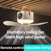 Потолочный вентилятор с пультом дистанционного управления, 4 скорости ветра, многофункциональный интеллектуальный потолочный вентилятор с питанием от батареи и подсветкой