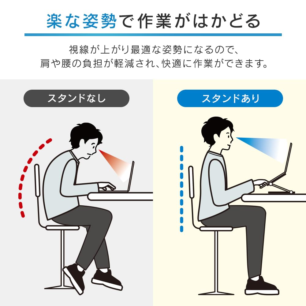 IRIS OHYAMA Laptop Notebook PC Tablet Lecture Adjustable Improves Ultra Portable Stand, Stand, Stand, Desk, Height/Angle, Posture, Foldable,