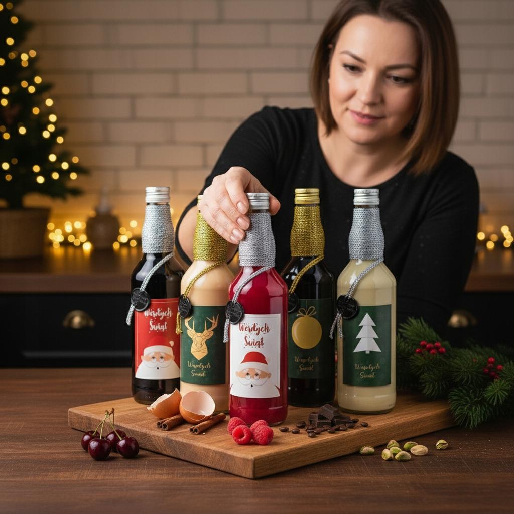 10x MONOPOL BOTTLES 500ml CHRISTMAS DECORATED For Gift Liqueur Decoration