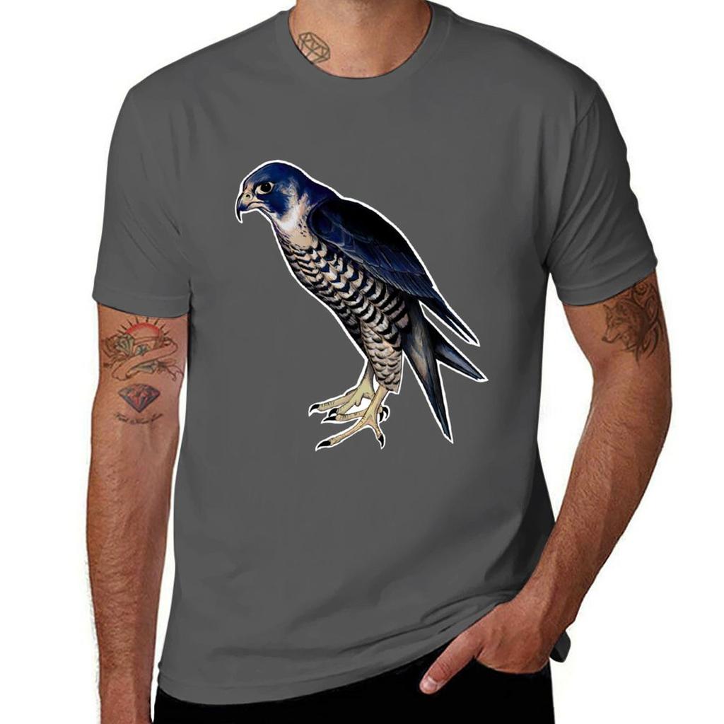 Peregrine Falcon colored digital art TShirt Work Utility Short Sleeve Shirt
