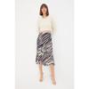 Pink Midi Knitted Skirt With Flounce Animal Pattern Skirt Twoaw20et0241