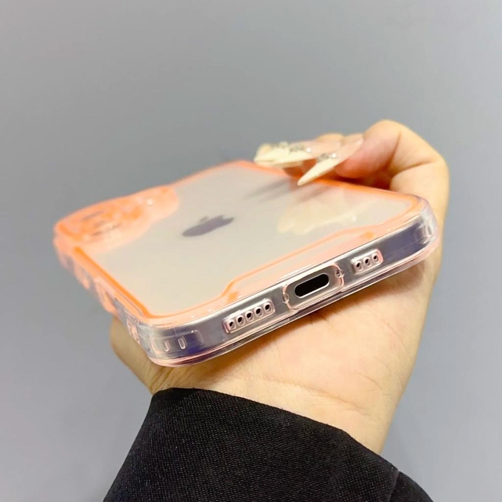 Роскошный ночник Светящийся прозрачный чехол для iPhone 16 15 14 13 12 11 Pro Max Plus Флуоресцентная рамка Мягкий ТПУ бампер