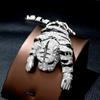 Vintage Rhinestones Tiger Shoulder Decor Brooch for Women Party Jewelry Accessories